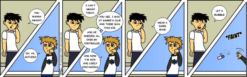 A comic panel featuring Andy and Anthony.